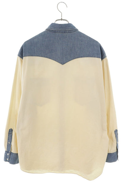 CELINE Oversized Denim Western Long Sleeve Shirt Multi Size XL