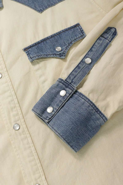CELINE Oversized Denim Western Long Sleeve Shirt Multi Size XL