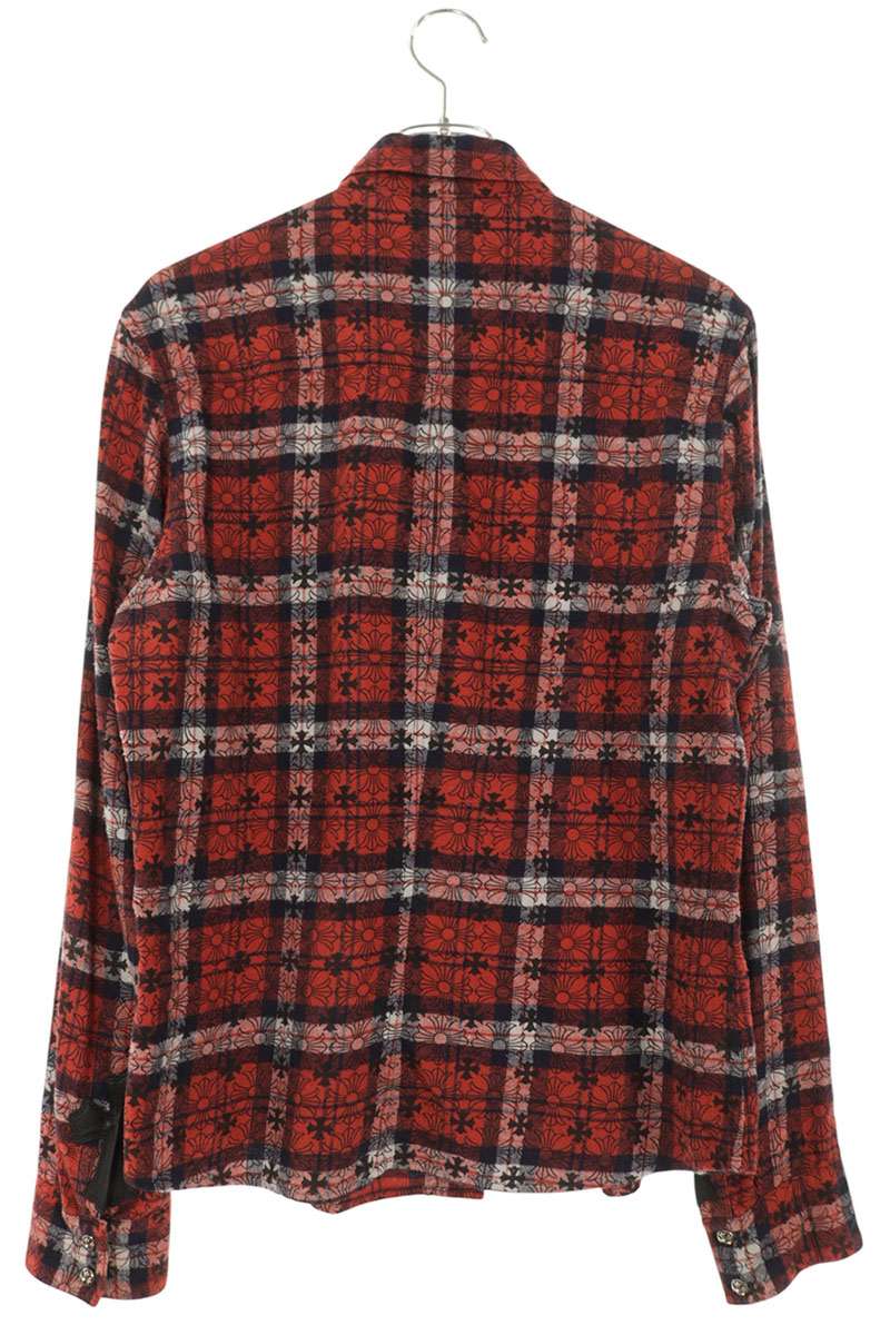 Chrome Hearts LOOSEENDS Long Sleeve Cross Patch Long Sleeve Shirt Red Size M