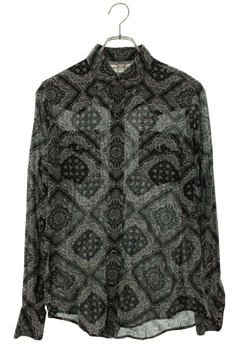 Saint Laurent Paris Long Sleeve Shirt Black Size XS