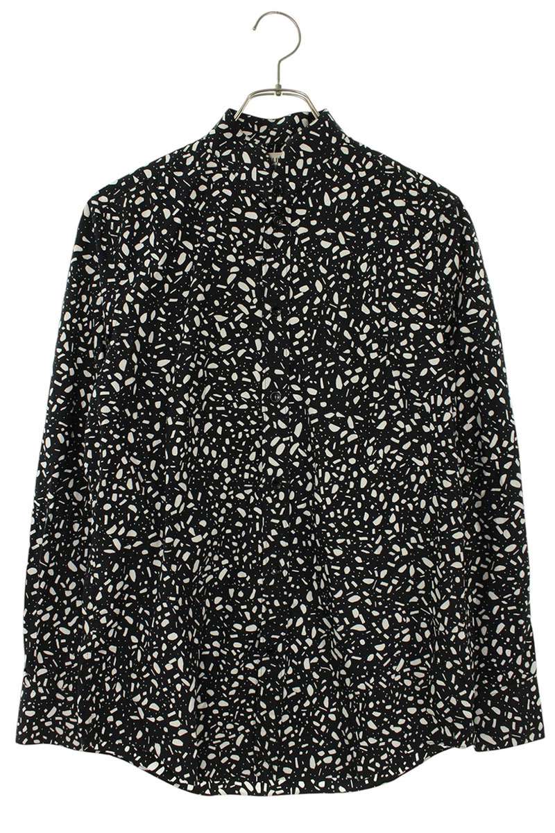 CELINE Stand Collar Patterned Long Sleeve Shirt Size XXL