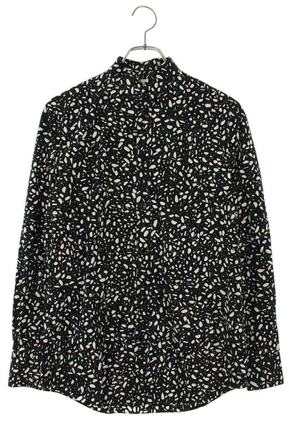 CELINE Stand Collar Patterned Long Sleeve Shirt Size XXL