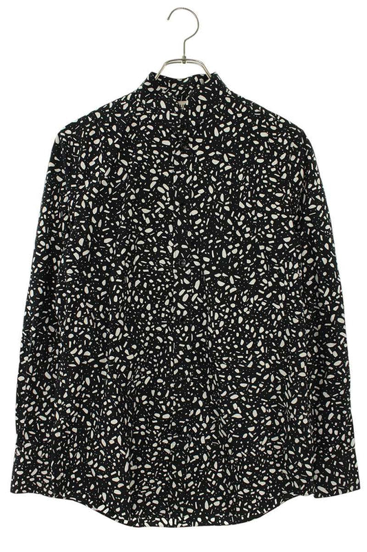 CELINE Stand Collar Patterned Long Sleeve Shirt Size XXL