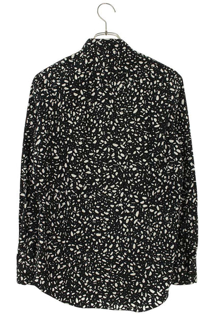 CELINE Stand Collar Patterned Long Sleeve Shirt Size XXL