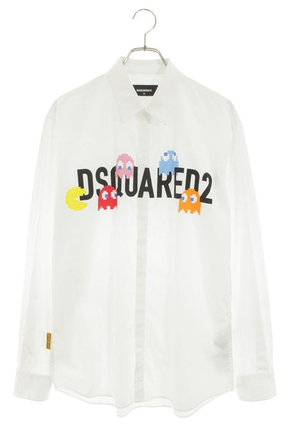 DSQUARED 23AW Character Logo Print Long Sleeve Shirt White Size L