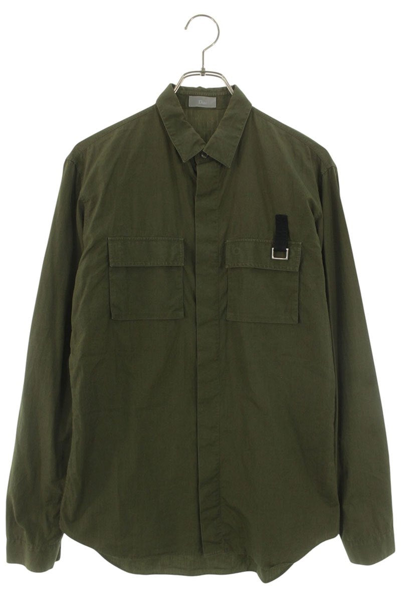 DIOR Front Pocket Long Sleeve Shirt Green Size XXL