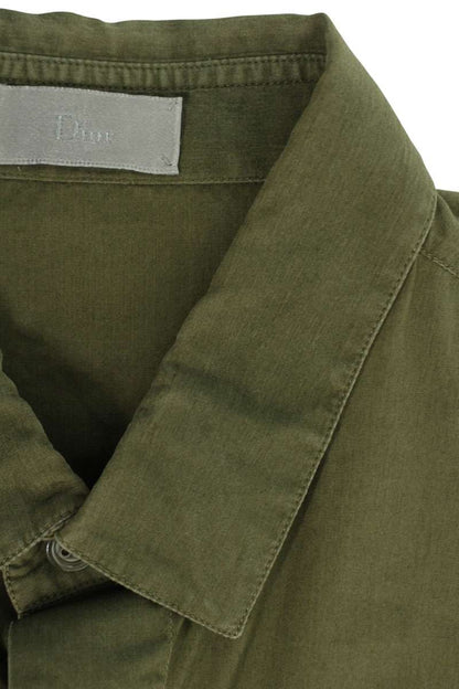 DIOR Front Pocket Long Sleeve Shirt Green Size XXL