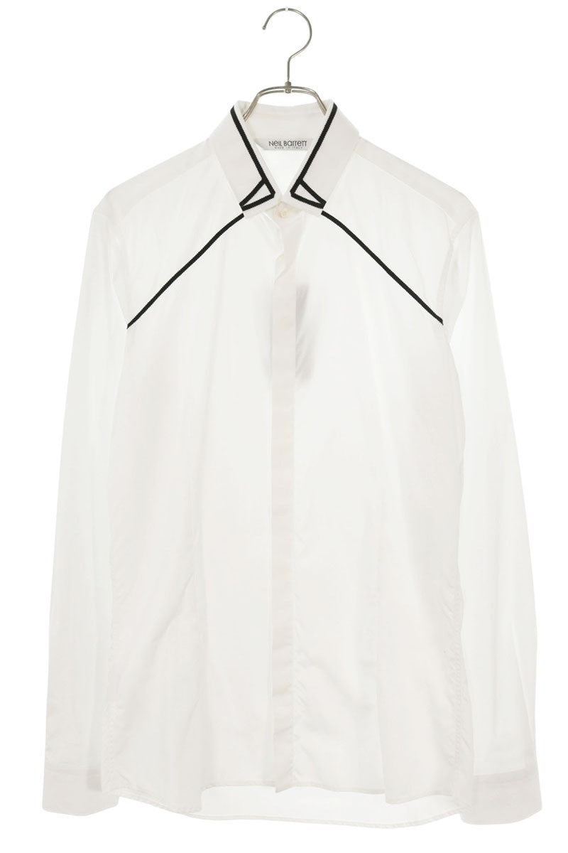Neil Barrett Cotton Long Sleeve Shirt White Black Size XXL