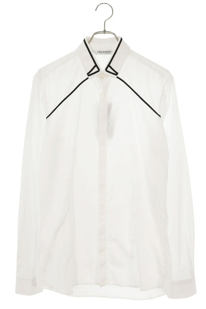 Neil Barrett Cotton Long Sleeve Shirt White Black Size XXL