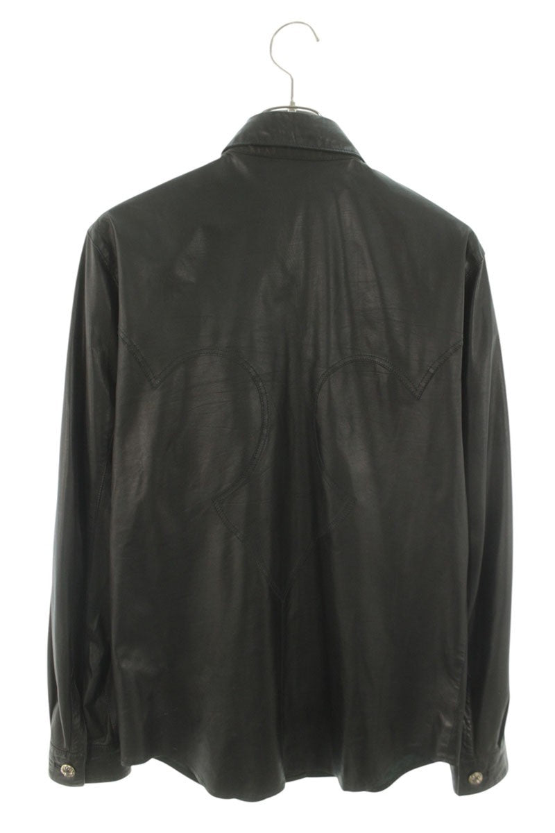 Chrome Hearts Crossball Button Leather Long Sleeve Shirt Size S