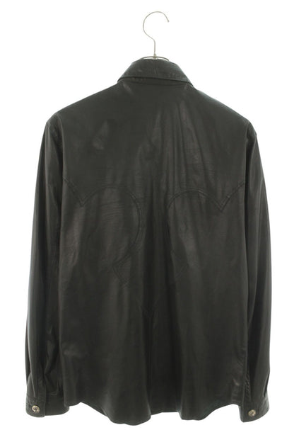 Chrome Hearts Crossball Button Leather Long Sleeve Shirt Size S
