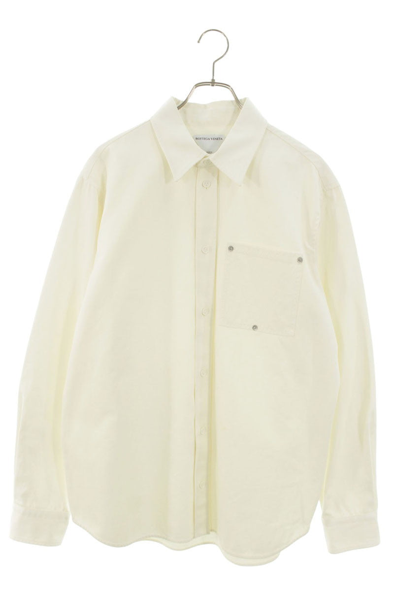 BOTTEGA VENETA Cotton Twill Long Sleeve Shirt White Size L