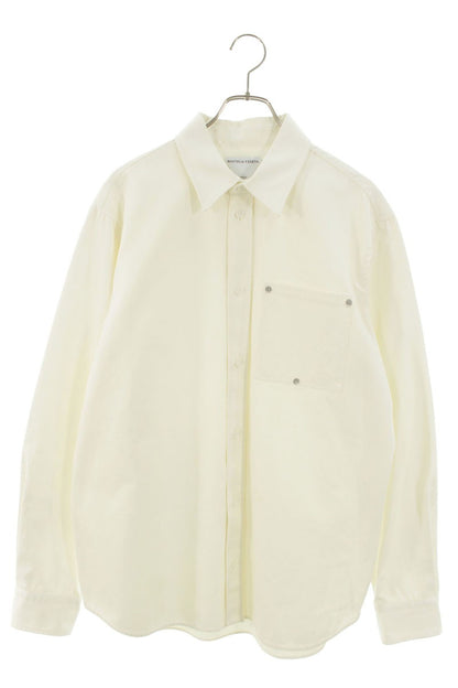 BOTTEGA VENETA Cotton Twill Long Sleeve Shirt White Size L