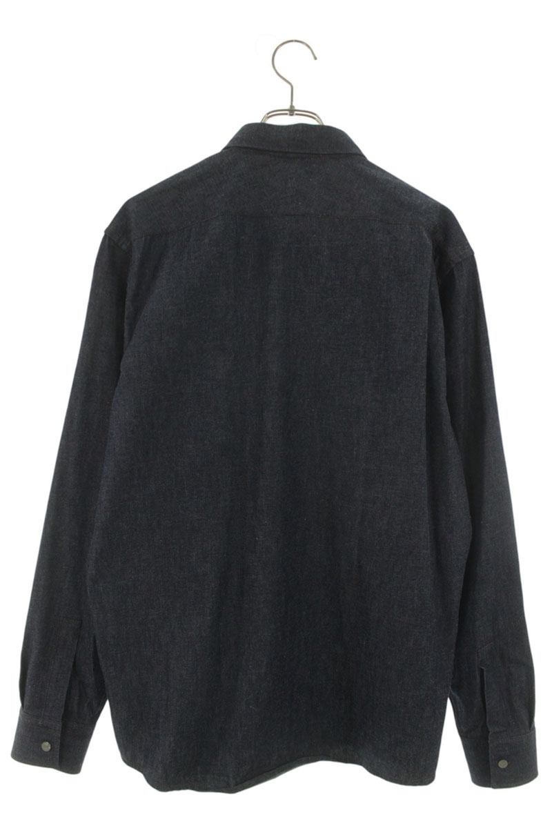 HERMES Denim Long Sleeve Shirt Indigo Size XXS