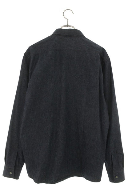 HERMES Denim Long Sleeve Shirt Indigo Size XXS