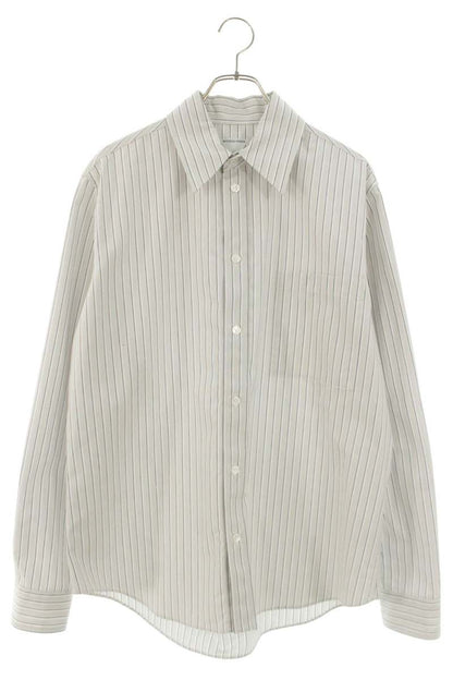 BOTTEGA VENETA Striped Long Sleeve Shirt White Beige Size S