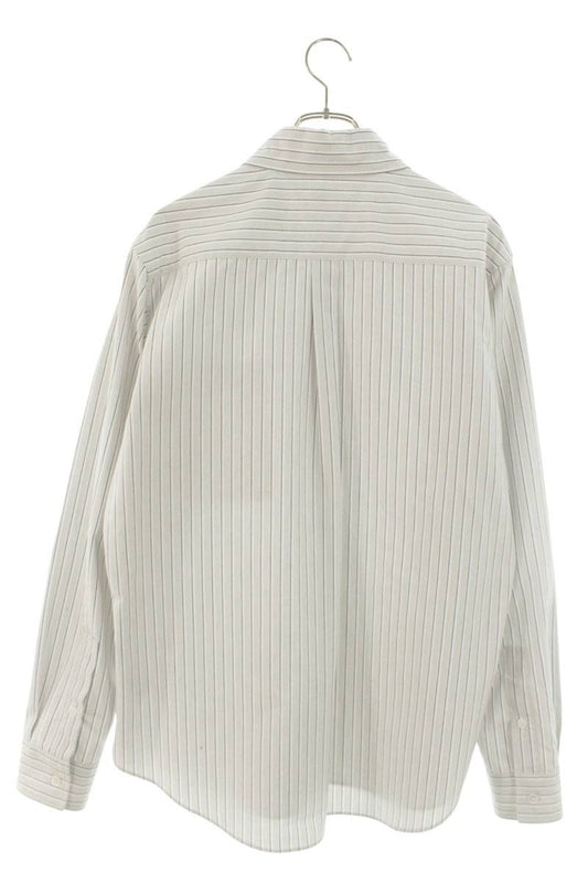 BOTTEGA VENETA Striped Long Sleeve Shirt White Beige Size S