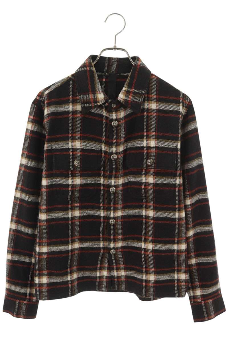 Chrome Hearts WORKDOG Crossball Plaid Long Sleeve Shirt Size S