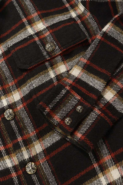 Chrome Hearts WORKDOG Crossball Plaid Long Sleeve Shirt Size S
