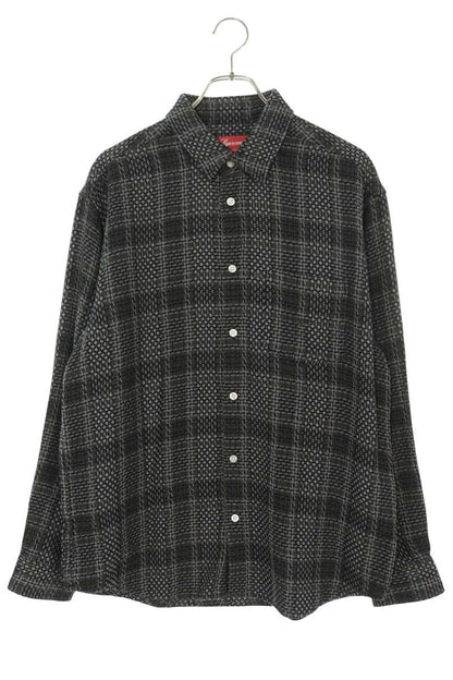 SUPREME 23SS Basket Weave Plaid Long Sleeve Shirt Size M