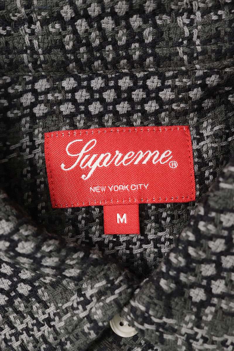 SUPREME 23SS Basket Weave Plaid Long Sleeve Shirt Size M