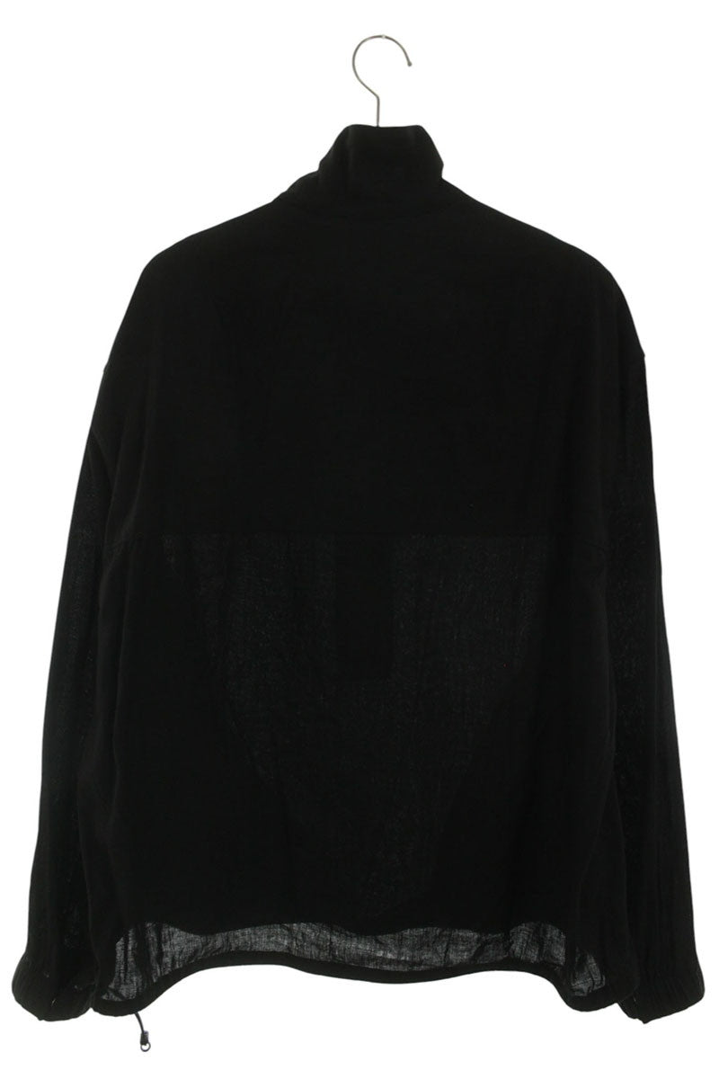 ANCELLM 26SS Linen Nylon Pullover Long Sleeve Shirt Black Size M