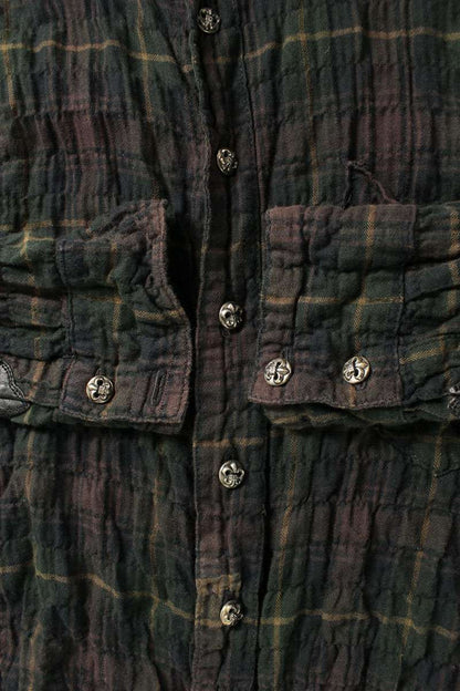 Chrome Hearts BS Flare Button Gauze Shirt Black Size M