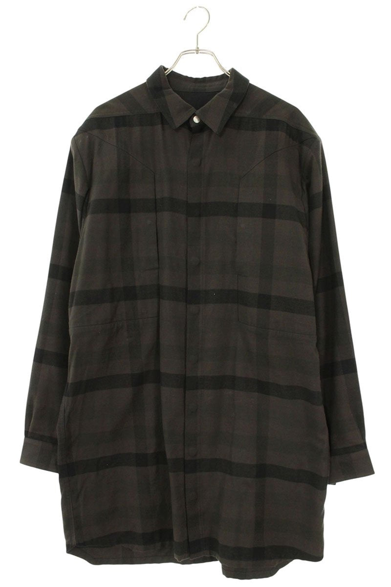 Rick Owens CP Long Sleeve Shirt Gray x Black Size 46