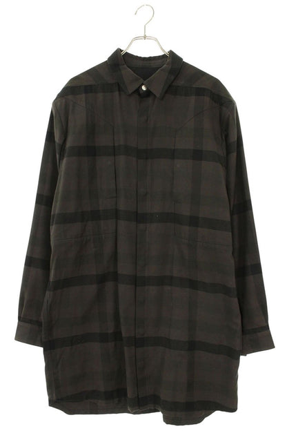 Rick Owens CP Long Sleeve Shirt Gray x Black Size 46