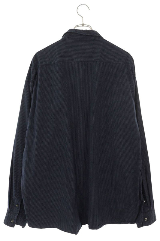 Porter Classic Striped Cotton Long Sleeve Shirt Navy Size XXL