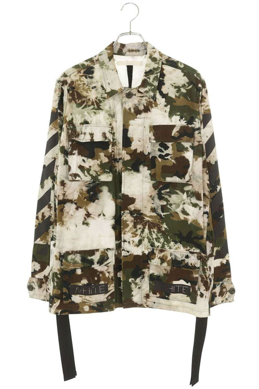 OFF-WHITE Camo Back Logo Long Sleeve Shirt Khaki White Size XS