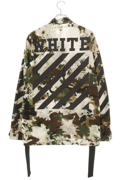OFF-WHITE Camo Back Logo Long Sleeve Shirt Khaki White Size XS