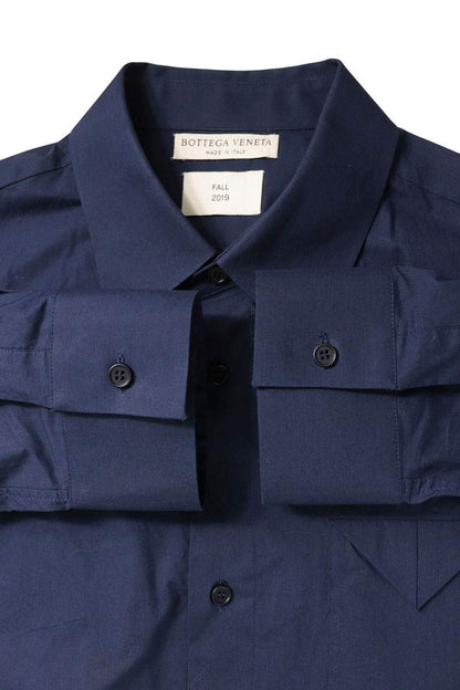 BOTTEGA VENETA 19AW Cotton Long Sleeve Shirt Navy Size S