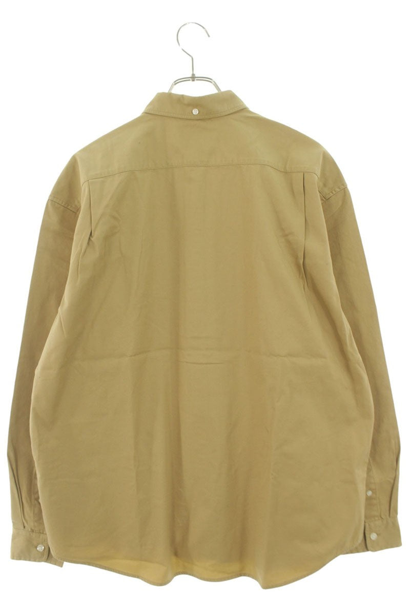 SUPREME 23AW Small Box Logo Long Sleeve Shirt Beige Size M