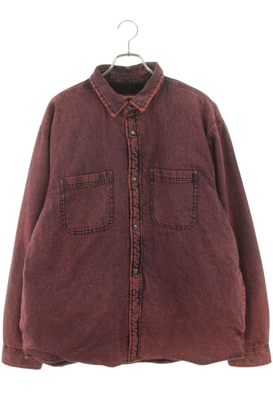 SUPREME 25AW Shearling Lined Denim Work Shirt Pink Size L