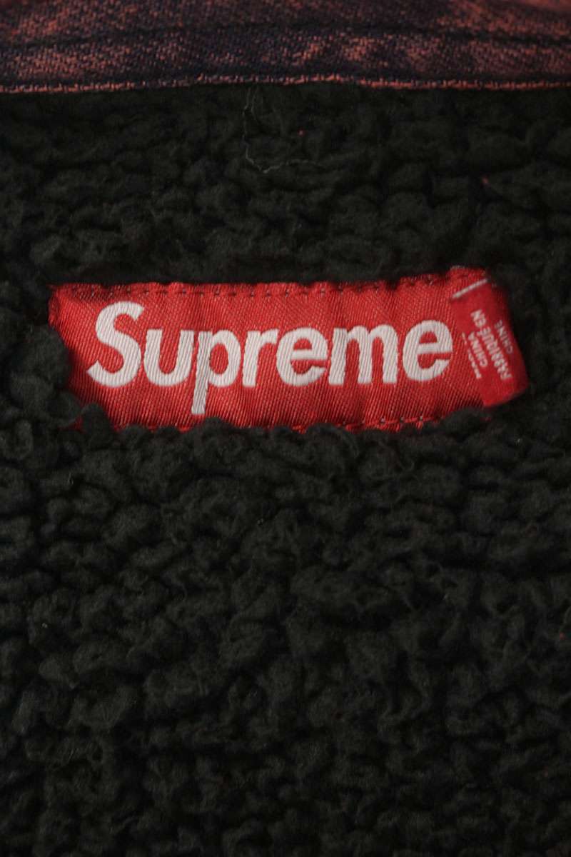 SUPREME 25AW Shearling Lined Denim Work Shirt Pink Size L