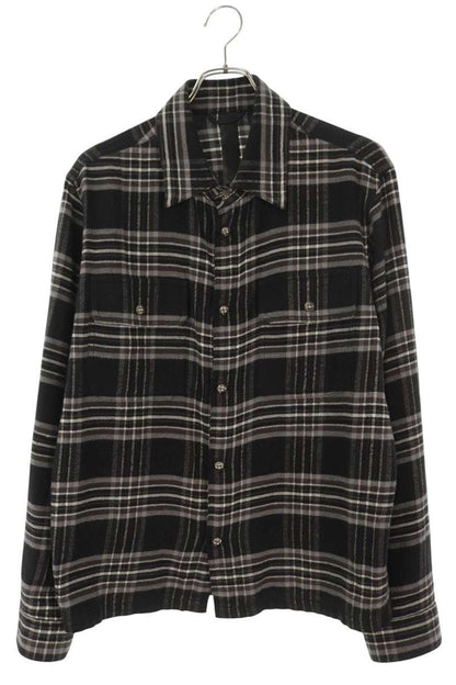 Chrome Hearts WORK DOG Cross Ball Button Check Shirt Size M