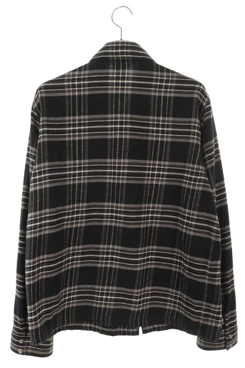 Chrome Hearts WORK DOG Cross Ball Button Check Shirt Size M