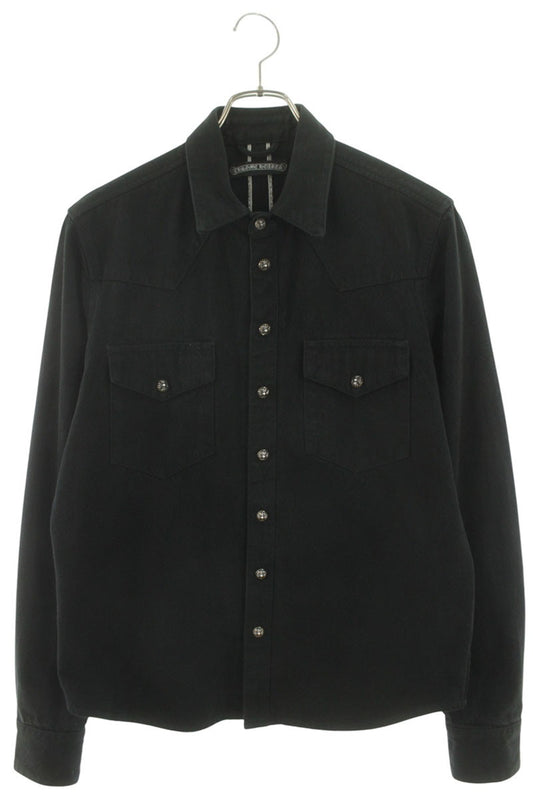 Chrome Hearts DENIM WESTERN Sleeve Cross Patch Cross Size SM
