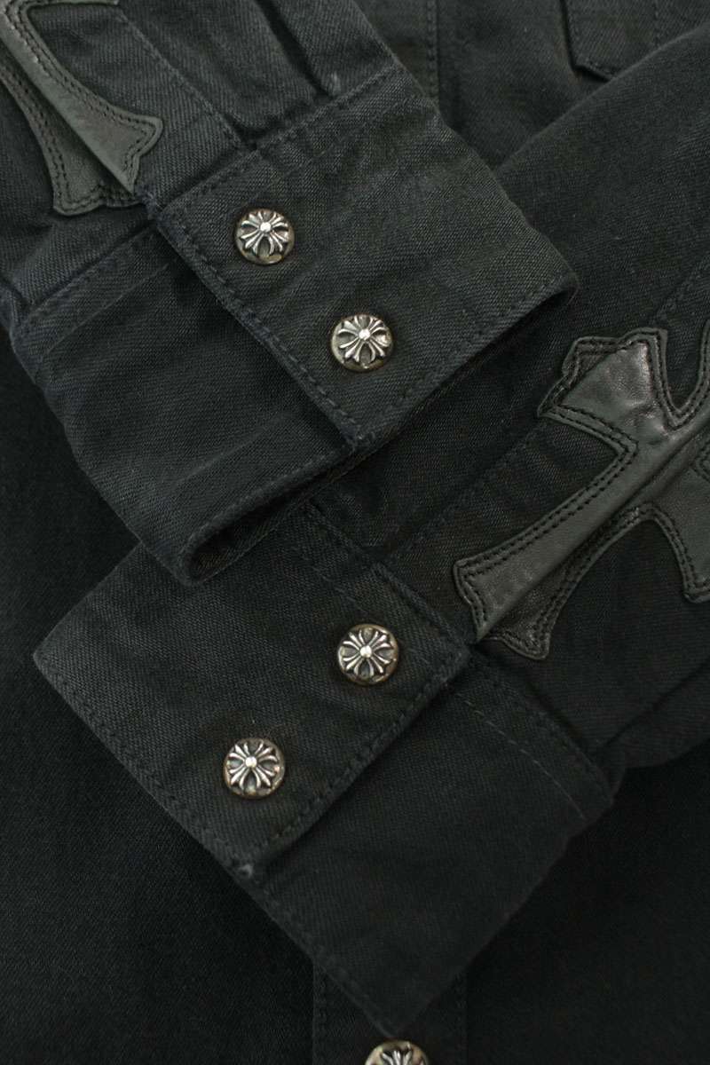 Chrome Hearts DENIM WESTERN Sleeve Cross Patch Cross Size SM