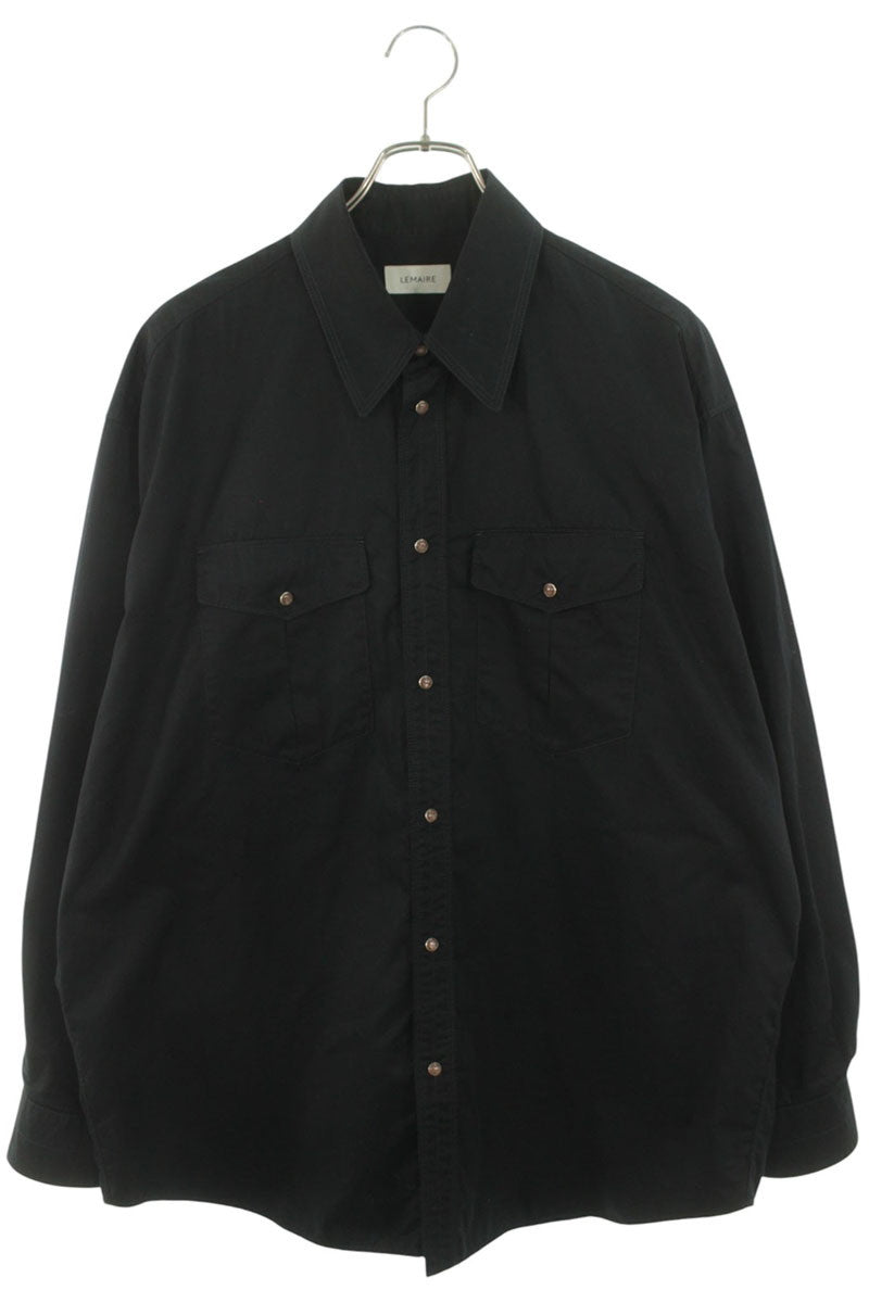 LEMAIRE 25SS Cotton Western Long Sleeve Shirt Black Size M
