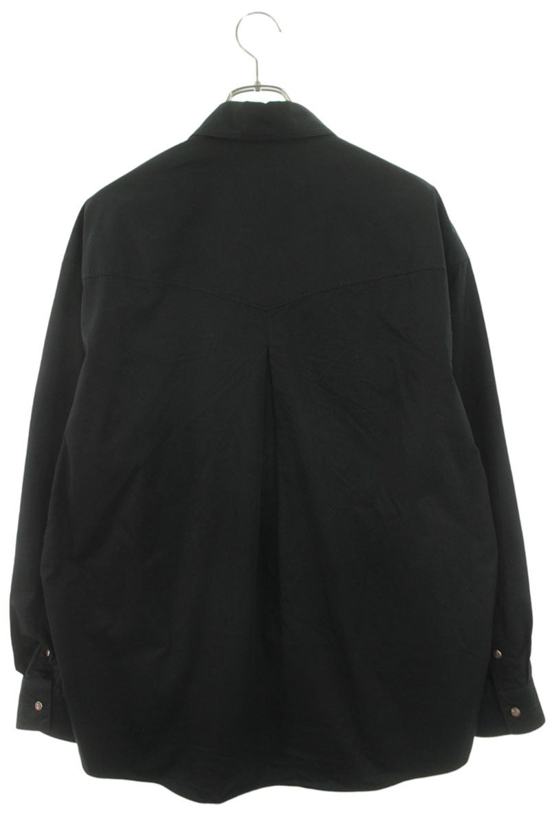LEMAIRE 25SS Cotton Western Long Sleeve Shirt Black Size M