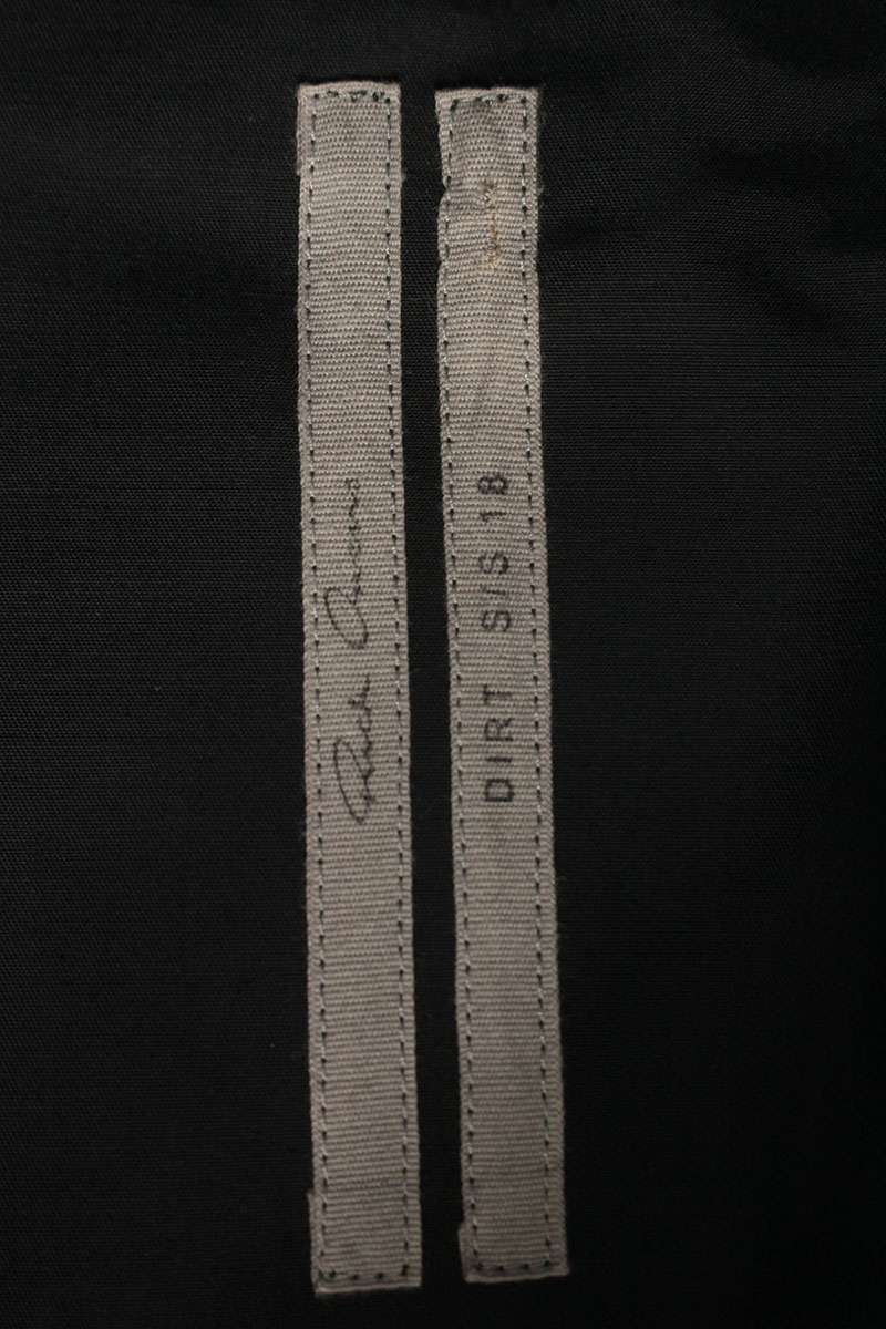 Rick Owens 18SS Blu Dirt Back Belt Shirt Black Size XXL