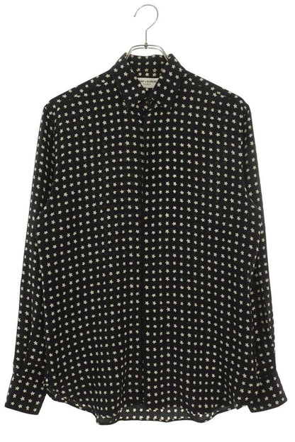 SAINT LAURENT PARIS Star Print Silk Shirt Size XXL