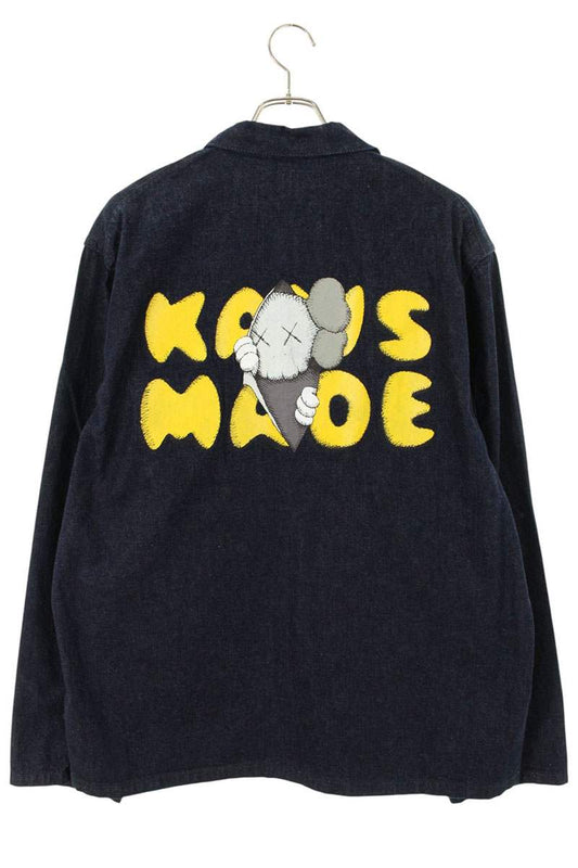 HUMAN MADE x KAWS Back Print Coverall Denim Shirt Size XXL