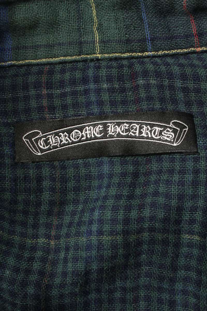 Chrome Hearts Star Ball Cross Patch Gauze Check Long Sleeve Size XS