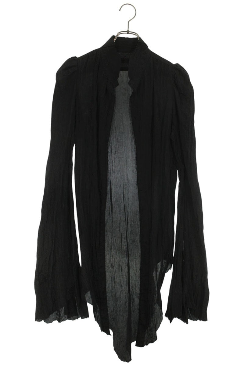 IF SIX WAS NINE Puff Sleeve Tuxedo Long Sleeve Shirt Black Size S