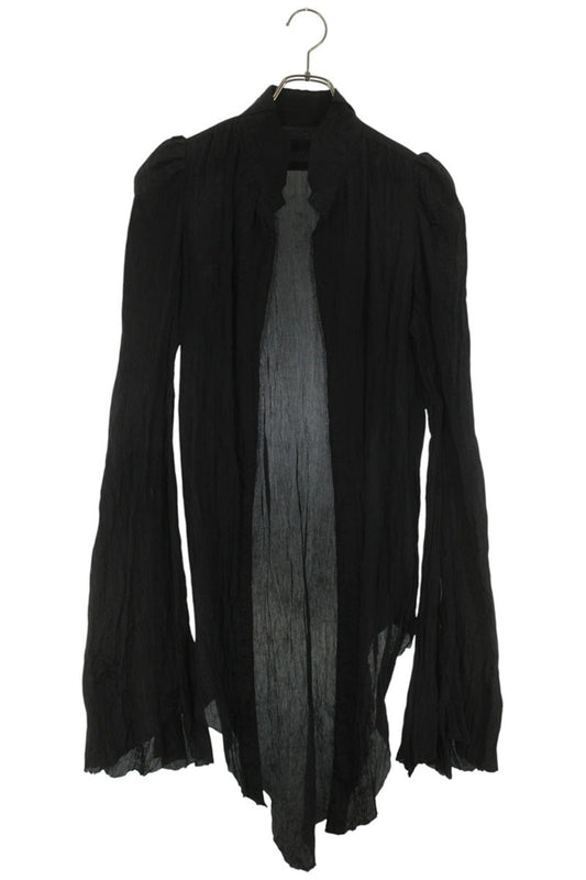IF SIX WAS NINE Puff Sleeve Tuxedo Long Sleeve Shirt Black Size S