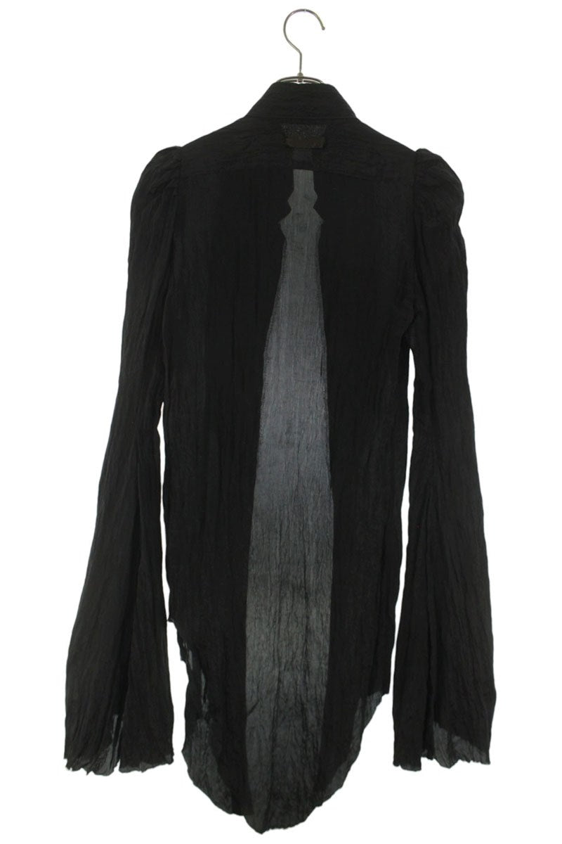 IF SIX WAS NINE Puff Sleeve Tuxedo Long Sleeve Shirt Black Size S