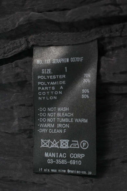IF SIX WAS NINE Puff Sleeve Tuxedo Long Sleeve Shirt Black Size S